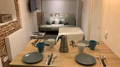 Cama o camas de una habitación en Cruz1625Madrid