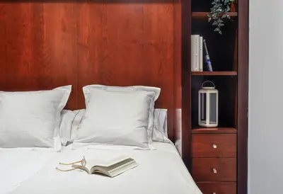 Cama o camas de una habitación en Estudio en Zona de Colon