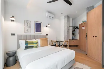 Cama o camas de una habitación en Dobo Madrid Moncayo