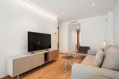Una televisión o centro de entretenimiento en Elegance & comfort in Chamberi- 1C