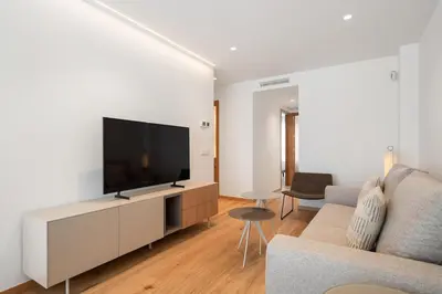 Una televisión o centro de entretenimiento en Elegance & comfort in Chamberi- 5C
