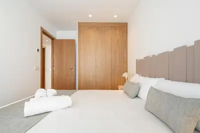 Cama o camas de una habitación en Stunning penthouse in Chamberi- Ático B