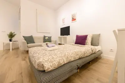 Cama o camas de una habitación en 1 bedroom apartment in the center of Madrid Temporary GDO41