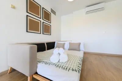 Cama o camas de una habitación en Modern 1 bedroom apartment with pool TEMPORAL VDP36