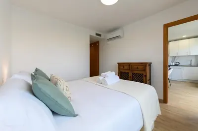 Cama o camas de una habitación en Modern 1 bedroom apartment with pool TEMPORAL VDP36