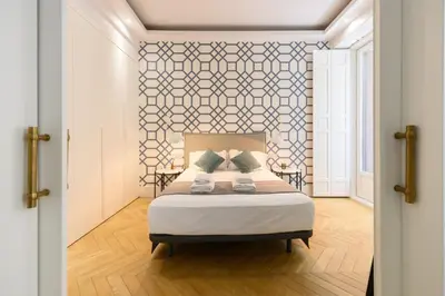 Cama o camas de una habitación en Luxury apartment in the center of Madrid REI251