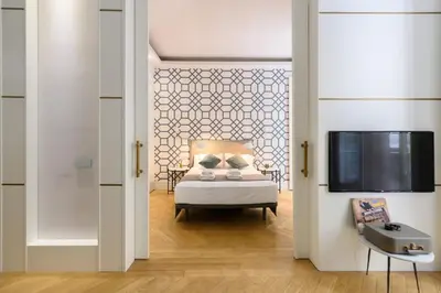 Cama o camas de una habitación en Luxury apartment in the center of Madrid REI251