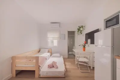 Cama o camas de una habitación en Wood 1