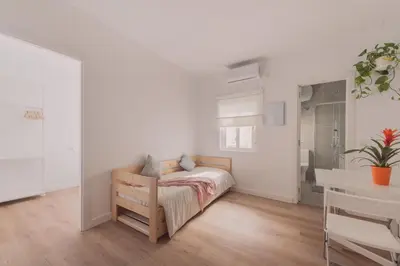 Cama o camas de una habitación en Wood 1