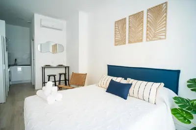 Cama o camas de una habitación en Beautiful studio in Prosperidad - Salazar
