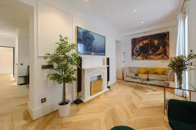 Una televisión o centro de entretenimiento en Exclusive Luxury Apartment in the Salamanca Neighborhood Temporal GPA240