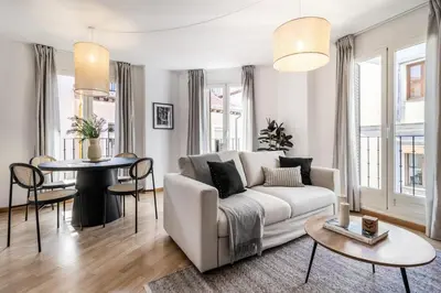 Zona de estar de Bowie - 1 bedroom pool in Chueca