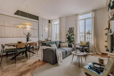 Zona de estar de Chich - 2 bedrooms and balcony in Palacio