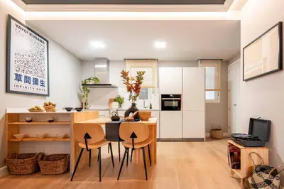 Una cocina o zona de cocina en Saru - 1 bedroom and gym in Almagro