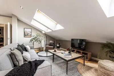 Una televisión o centro de entretenimiento en Lecina - 2 bedrooms in Goya