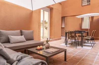 Zona de estar de Angri - 3 bedroom and terrace in Almagro