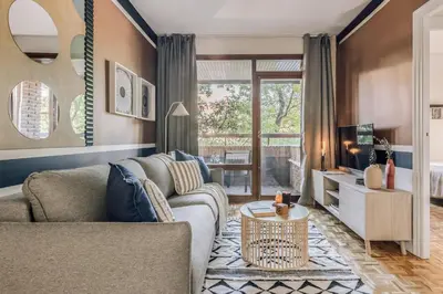 Zona de estar de Selvi - 1 bedroom and terrace in El Viso