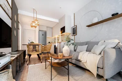 Zona de estar de Acari - 1 bedroom and pool in Lista