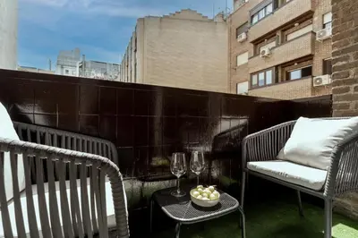 Zona de estar de Bambu - 1 bedroom and balcony in Lista