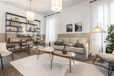 Zona de estar de Cremano - 1 bedroom and office in Centro