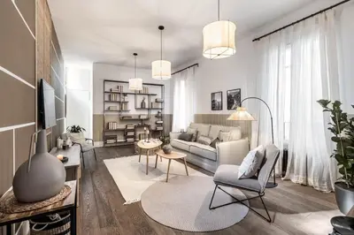 Zona de estar de Cremano - 1 bedroom and office in Centro