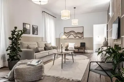 Zona de estar de Cremano - 1 bedroom and office in Centro