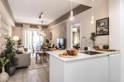 Una cocina o zona de cocina en Mondragone - 1 bedroom and terrace in Goya