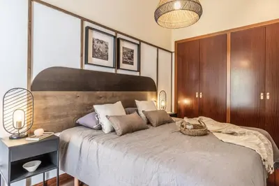 Cama o camas de una habitación en Uzer - 2 bedrooms in Recoletos