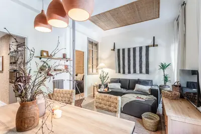 Zona de estar de Tazrouk - 2 bedrooms and office in Goya