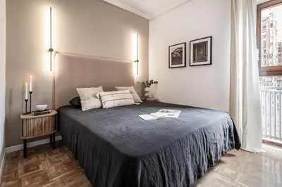 Cama o camas de una habitación en Campo - 3 bedroom and balcony penthouse in Azca