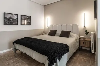 Cama o camas de una habitación en Campo - 3 bedroom and balcony penthouse in Azca