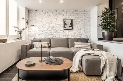 Zona de estar de Galez - Studio and terrace in Ríos Rosas