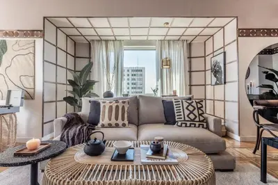 Zona de estar de Kasai - 2 bedrooms and terrace in Malasaña