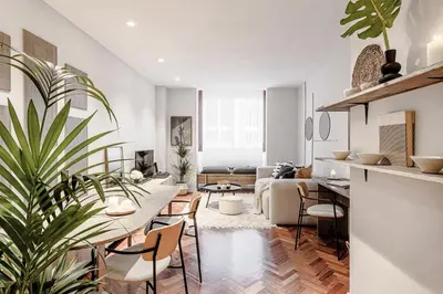 Zona de estar de Raja - 2 bedrooms apartment in Almagro