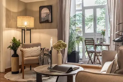 Zona de estar de Napoli - 3 bedroom and office in Lista