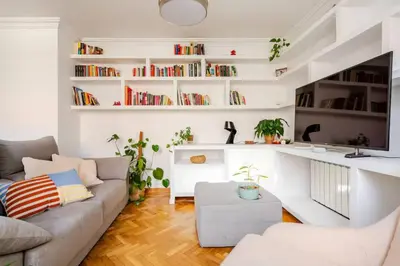 Zona de estar de Bright Pelayo - Enchanting 1BR home in Chueca