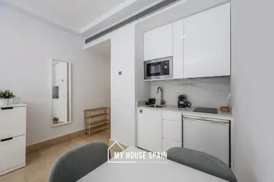 Una cocina o zona de cocina en MyHouseSpain - Luminoso estudio cerca del Retiro