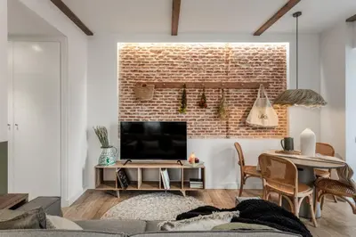 Una televisión o centro de entretenimiento en Alcazar - 1 bedroom and terrace in Almagro