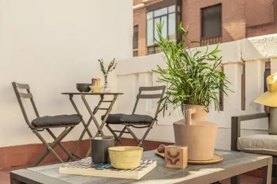 Zona de estar de Alcazar - 1 bedroom and terrace in Almagro