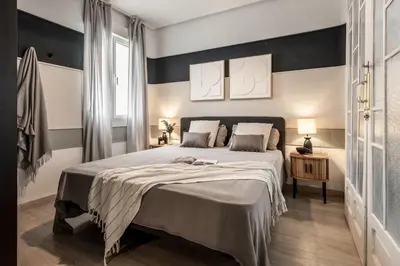 Cama o camas de una habitación en Zambrano - 4 bedrooms and office in Trafalgar
