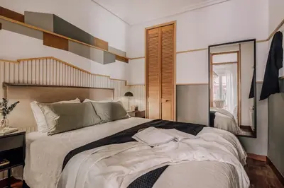 Cama o camas de una habitación en Abaj - 2 bedrooms in Malasaña-Universidad