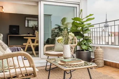 Un balcón o terraza de Ubeda - 2 bedrooms and terrace in Goya