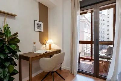 Cama o camas de una habitación en Senda - 1 bedroom and terrace in Malasaña