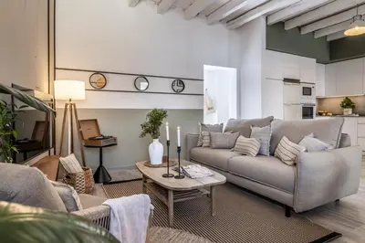 Zona de estar de Melito - 2 bedrooms and office in Justicia