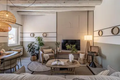 Zona de estar de Melito - 2 bedrooms and office in Justicia
