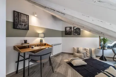 Zona de estar de Melito - 2 bedrooms and office in Justicia