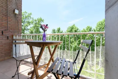 Un balcón o terraza de Studio with balcony Everything you need Temporary AMA144