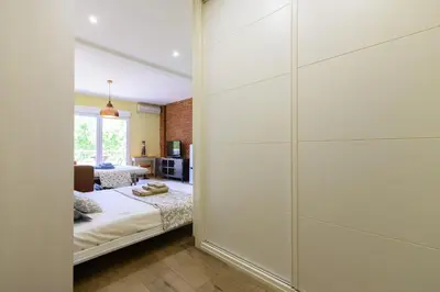 Cama o camas de una habitación en Studio with balcony Everything you need Temporary AMA144