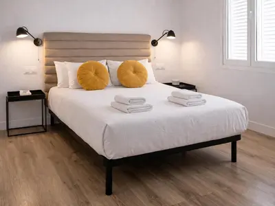 Cama o camas de una habitación en Light New Apartment