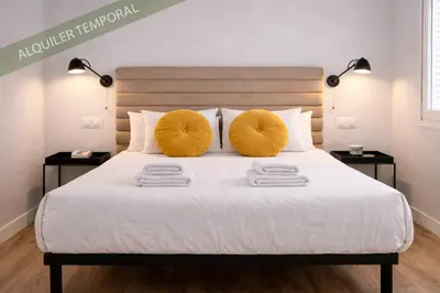 Cama o camas de una habitación en Light New Apartment